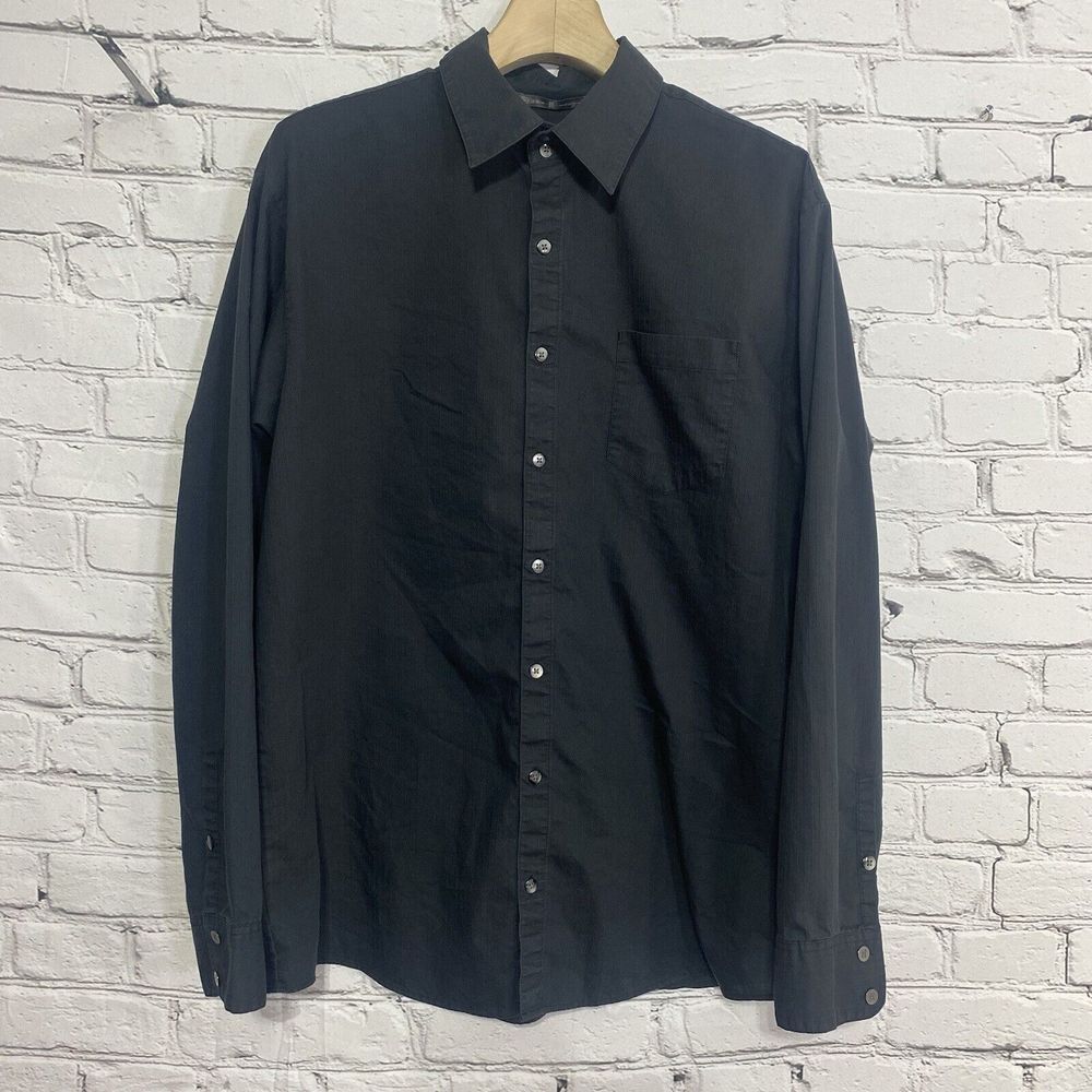 Tiger Woods Men's Long Sleeve Black Striped Dress Shirt Size XL F6TGE 2006 Rare